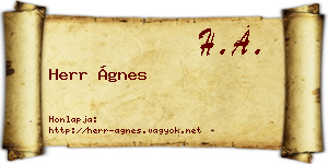 Herr Ágnes névjegykártya